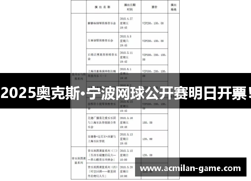 2025奥克斯·宁波网球公开赛明日开票！